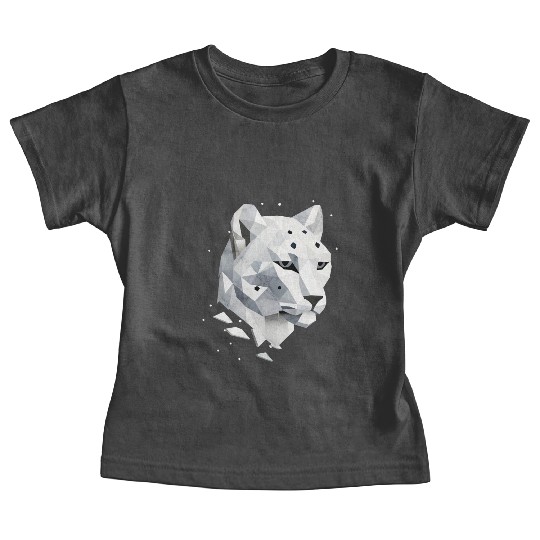 Geometric Snow Leopard - Elegance of the Wild Baby Tees