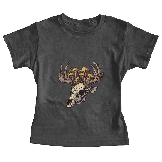 Skull Mushrooms Natural Motif Baby Tees