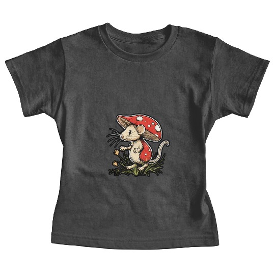 Mushroom Mouse Funny Animal And Mushroom Baby Tees