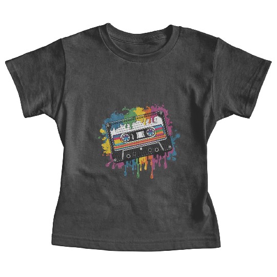 80s Retro Cassette Splash Classic Cassette Tape Baby Tees