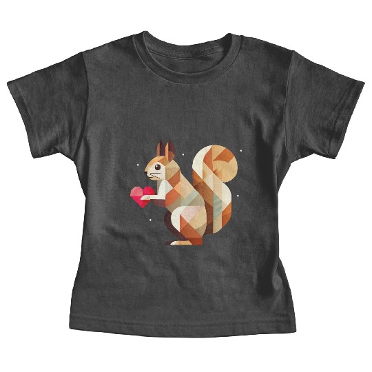 Squirrel with heart - loving for Valentine's Day Baby Tees