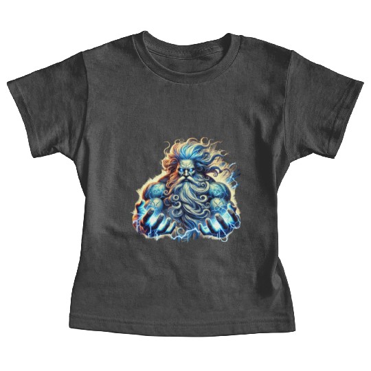 The Greek God Zeus with Lightning Baby Tees