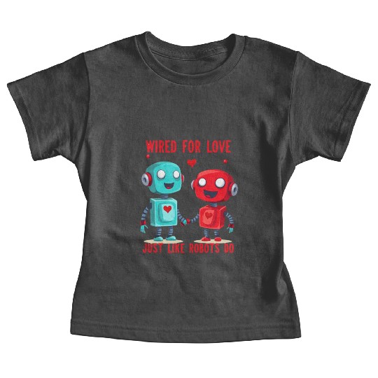 Valentine's Day Gift: Two Robots in Love on Bella Baby Tees