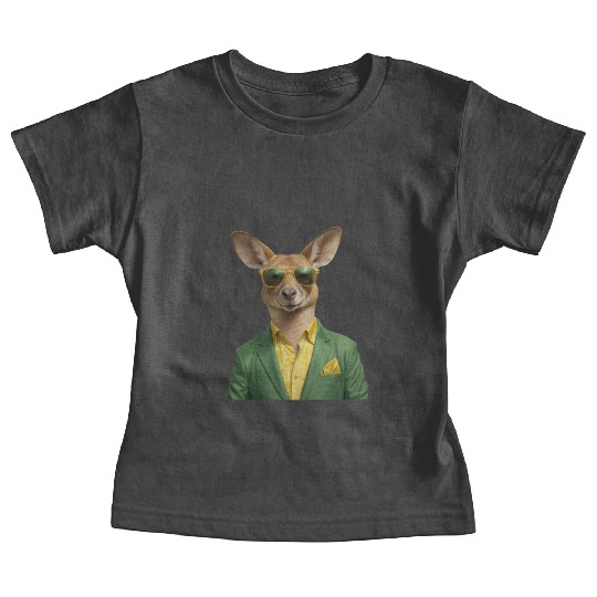 Green and Gold Kangaroo 7 Baby Tees