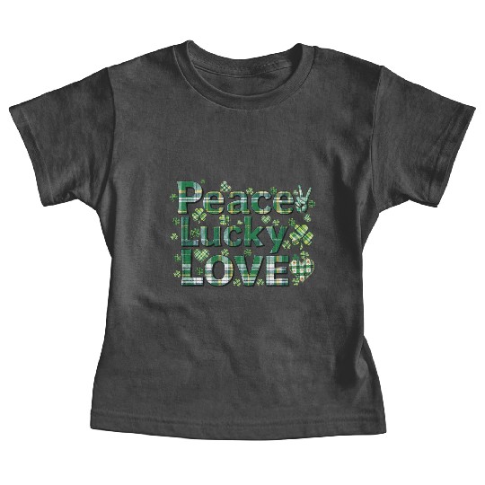 Peace Lucky Love – Irish Plaid St. Patrick’s Day Baby Tees