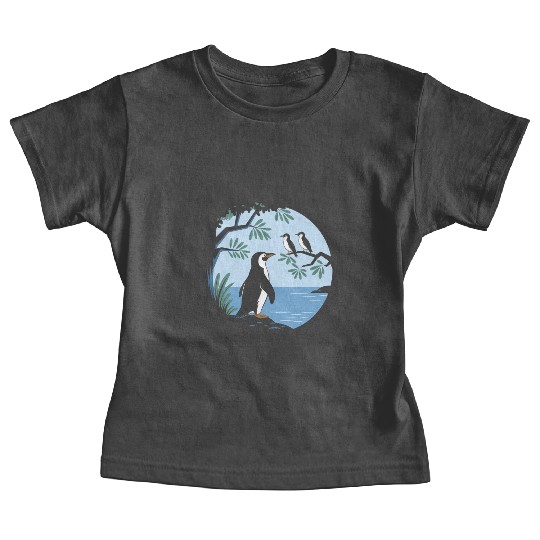 Birdwatching Penguins Nature Scene Baby Tees