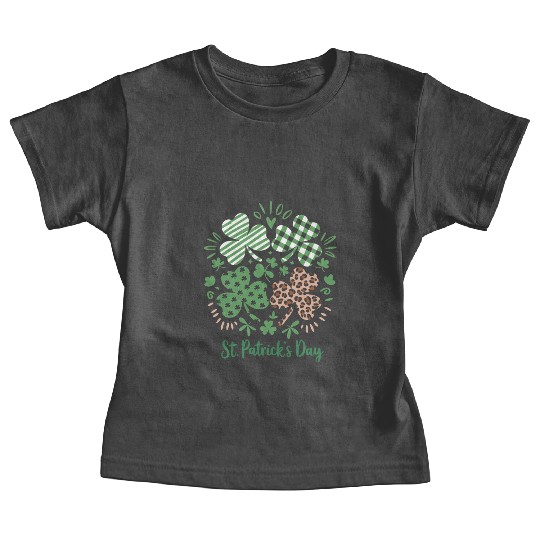 Plaid Leopard Print Shamrock St. Patrick's Day Baby Tees