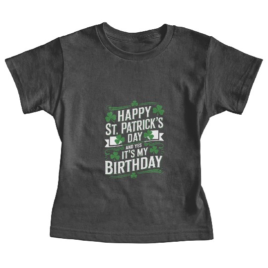 St. Patrick’s Day Birthday Cake Shamrock Men Women Baby Tees