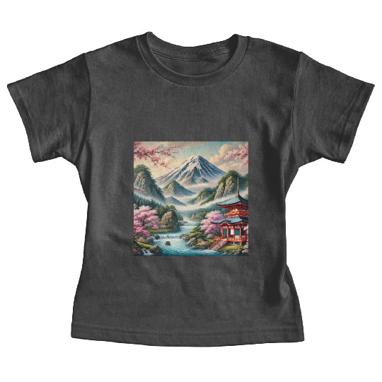 Serene Mount Fuji Landscape Art Print - Japanese C Baby Tees
