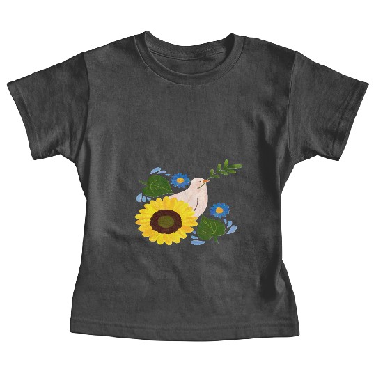 Peaceful Bloom - Dove and Sunflower Harmony Baby Tees