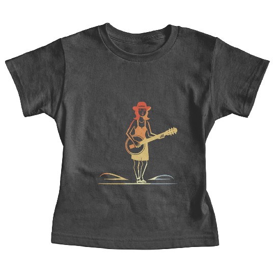 Banjo Girl Graphic Vintage Look Baby Tees