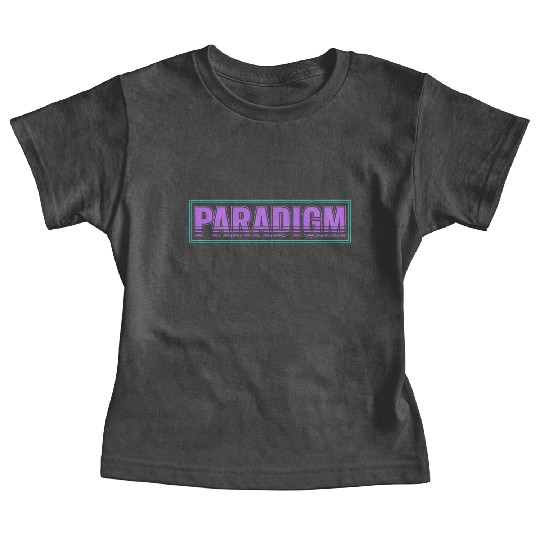Neon Retro Paradigm Text Design Baby Tees