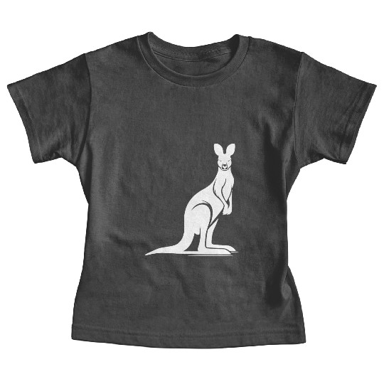 Wild Animal Silhouette With Typical Kangaroo Pose Baby Tees