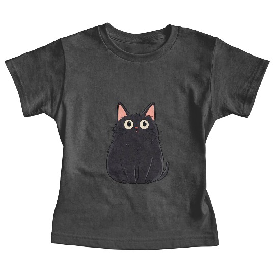 Startled black cat Baby Tees