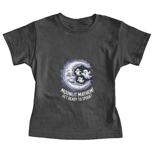 Moonlit Mayhem Ghostly Spook Under the Mondlight Baby Tees