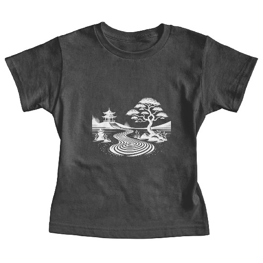 Meditative Balance Japanese Temple Garden Baby Tees