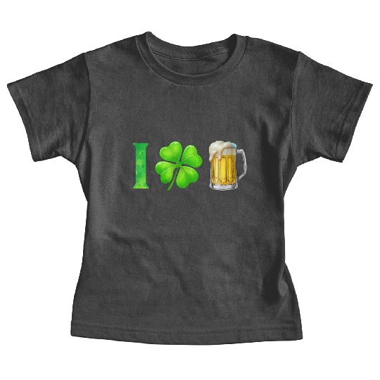 I Shamrock Beer Funny St Patrick's Day I Love Beer Baby Tees