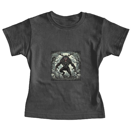 Wendigo Monster Deer Easter Werewolf Creepy Baby Tees