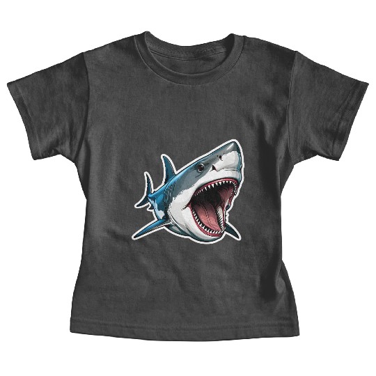 Big White Shark Attack Baby Tees