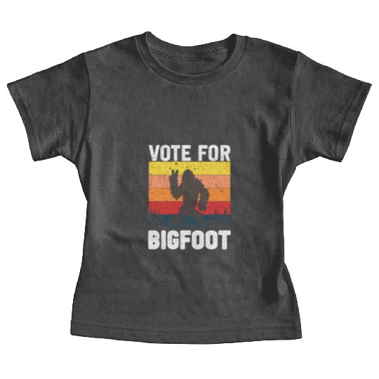Vote For Bigfoot Funny Retro Graphic Novelty Baby Tees