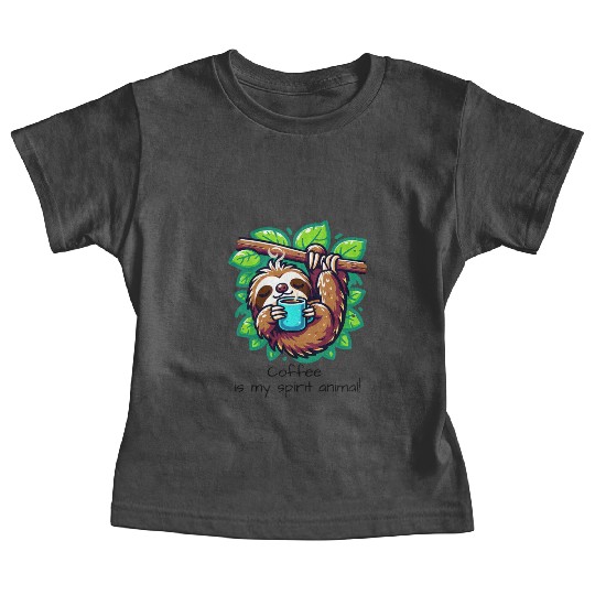 Coffee Is My Spirit Animally Sloth Baby Tees