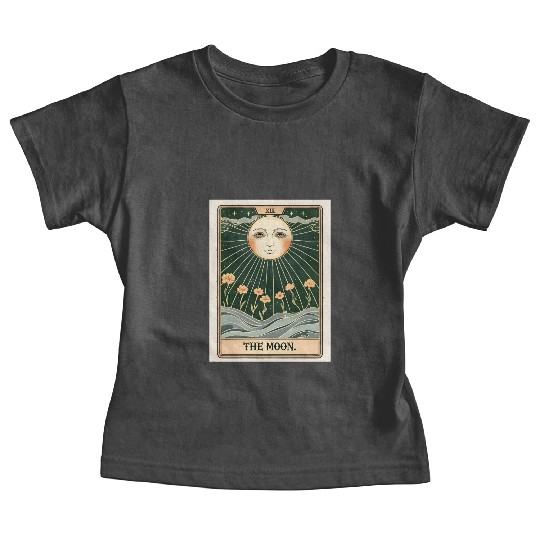 Vintage Tarot Card Illustration Of The Moon Baby Tees