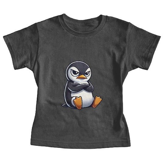 Penguin cartoon skeptical look funny Baby Tees