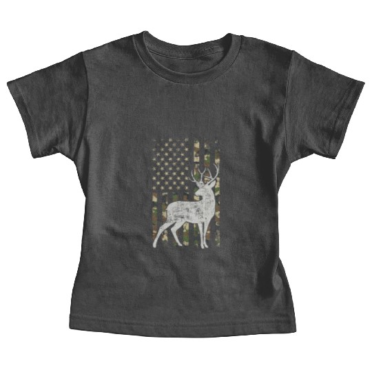 Whitetail Buck Deer Hunting American Camouflage Baby Tees