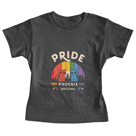 Pride of Phoenix City Arizonna USA Rainbow Flag Baby Tees