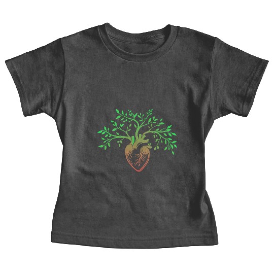 Nature-Inspired Anatomical Heart & Tree Design Baby Tees