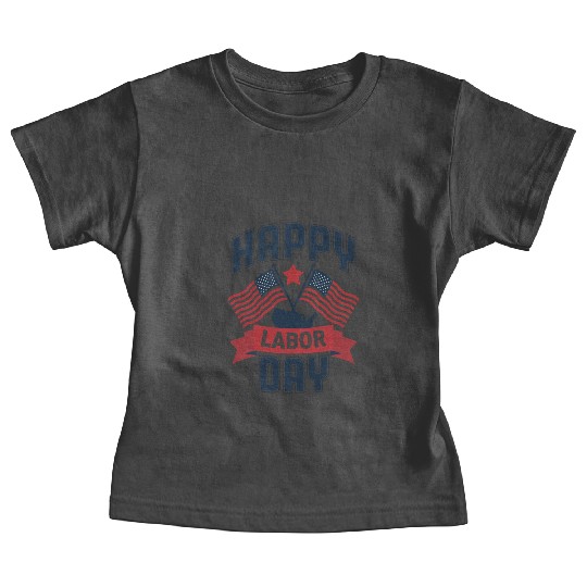 Happy Labor Day For Women USA Flag Baby Tees