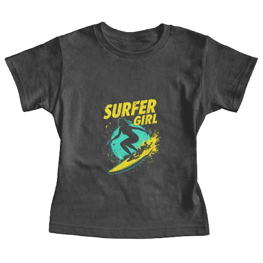 Surfer Girl Female Surfer Surfing Waves Baby Tees