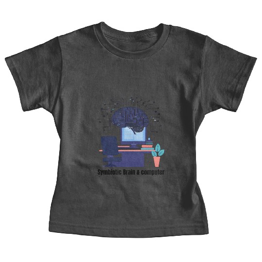 Brain and computer Baby Tees
