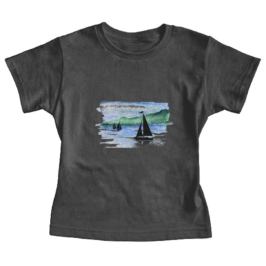 Watercolor Boats Baby Tees
