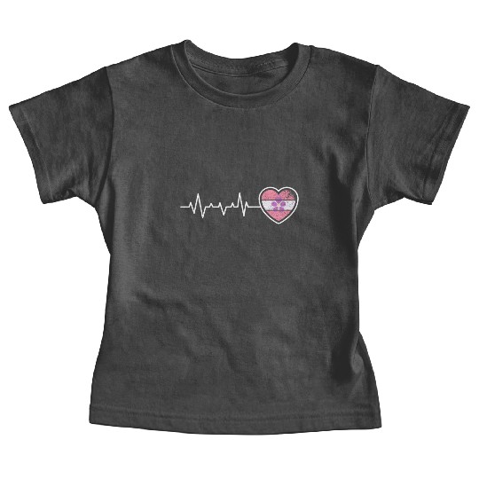 Lesbian Heartbeat Violet Flower Vintage Look Pride Baby Tees