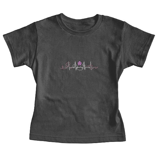 Lesbian Heartbeat Love Pulse Queer Violet Flower Baby Tees
