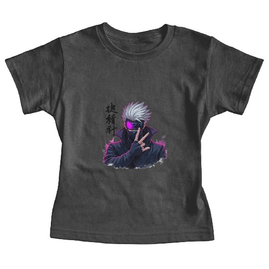 Mysterious White-Haired Anime Warrior with Mask Baby Tees