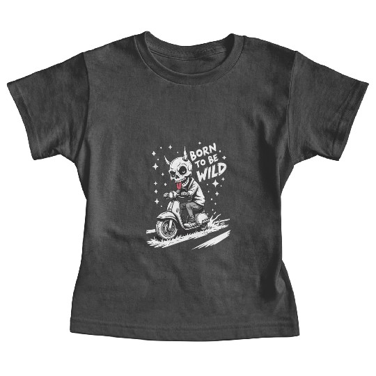 Born to Be Wild - Skull Devil on Scooter Baby Tees