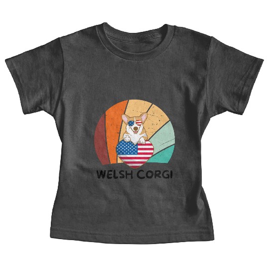 Patriotic Pup: Corgi in the USA Baby Tees