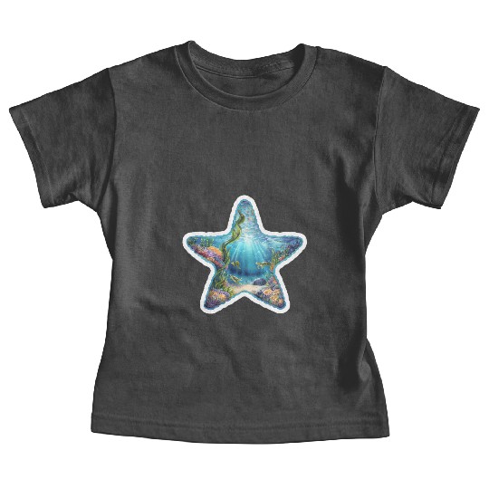 Vibrant Starfish Illustration Baby Tees