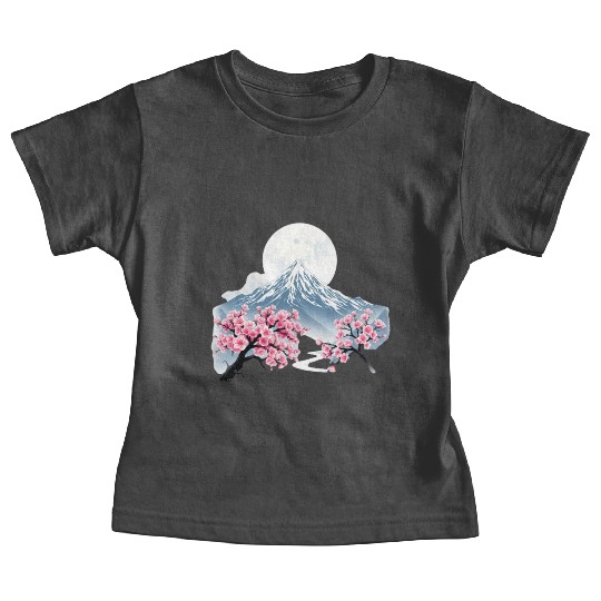 Japanese mount fuji Sakura tree Cherry blossom Baby Tees