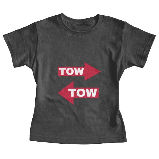 tow arrow red moving automotive because racecar Baby Tees