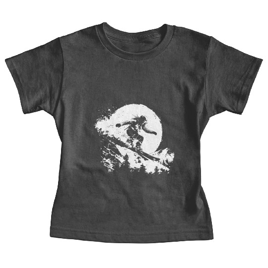 Snowboarding Girl Drawing Baby Tees