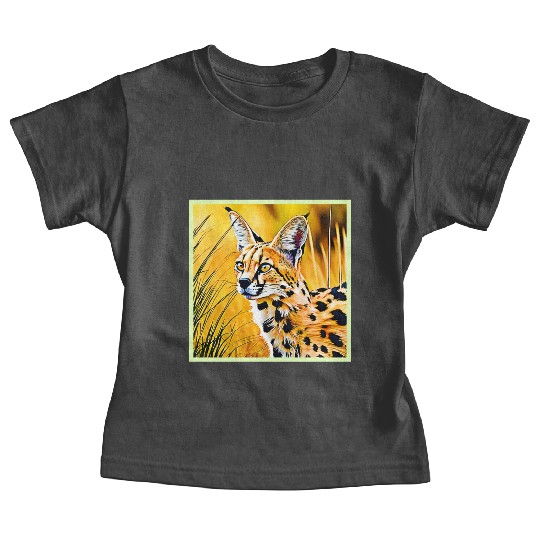 Vivid Cheetah in Golden Savannah Artwork Baby Tees