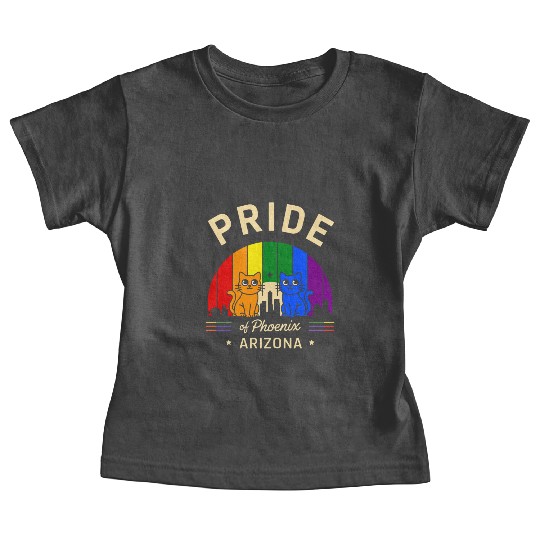 Pride of Phoenix City Arizonna USA Rainbow Flag Baby Tees