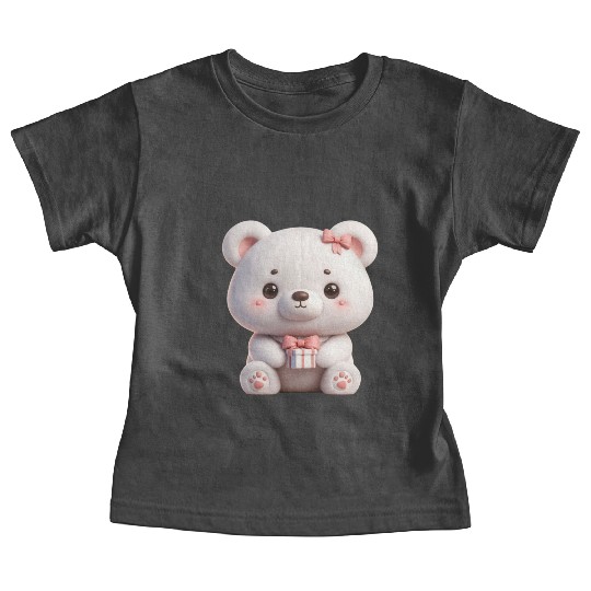 Sweet Teddy Bear and Gift Box Baby Tees