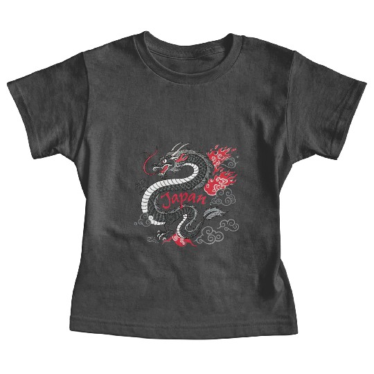 Majestic Japanese Dragon Tattoo Style Art design Baby Tees