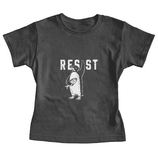 Funny Protest Against Tariffs Resist Penguin Baby Tees