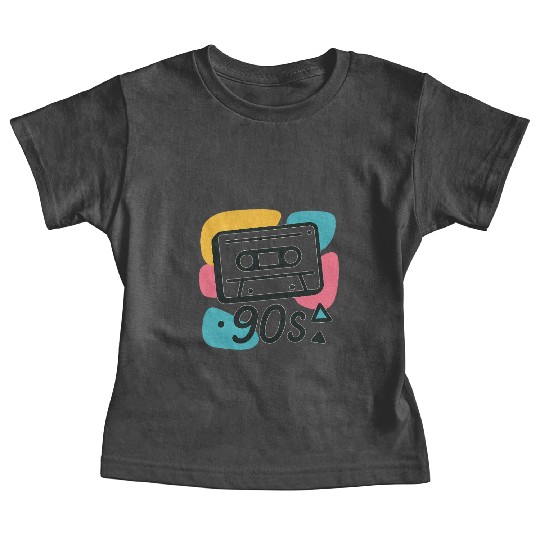 Name: Colorful 90s Cassette Tape Design Baby Tees