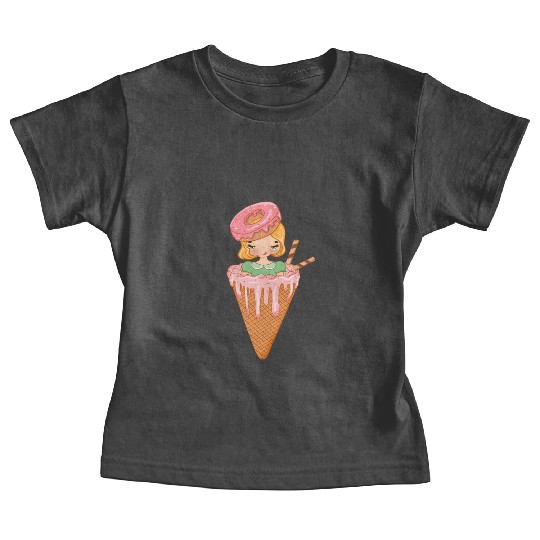 Crazy Sweet Girl - Ice Cream Cone & Donut Lover Baby Tees